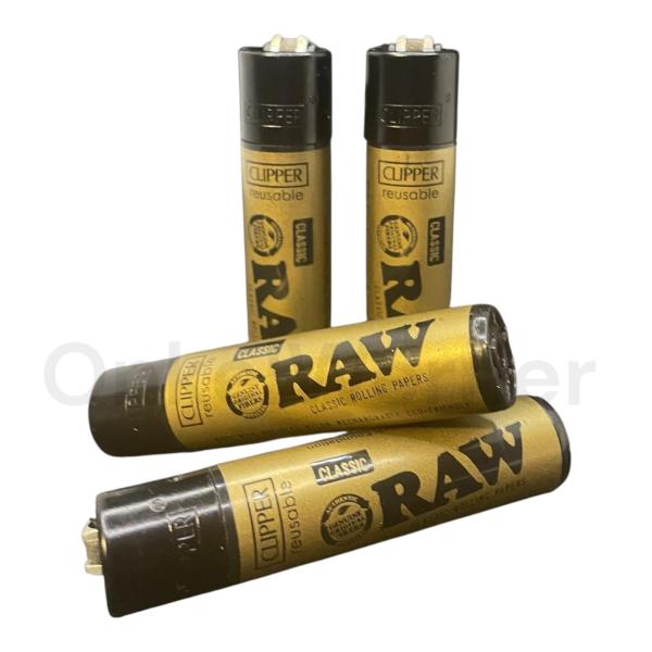 RAW Clipper Feuerzeug Black and Gold